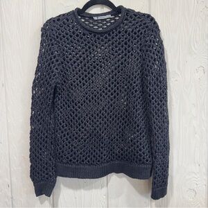 Alexander Wang Charcoal Open Knit Top